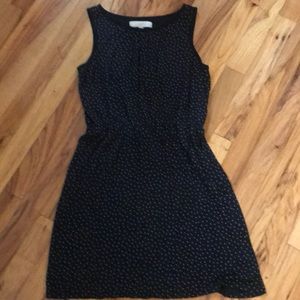 LOFT SP black and brown polka dot dress